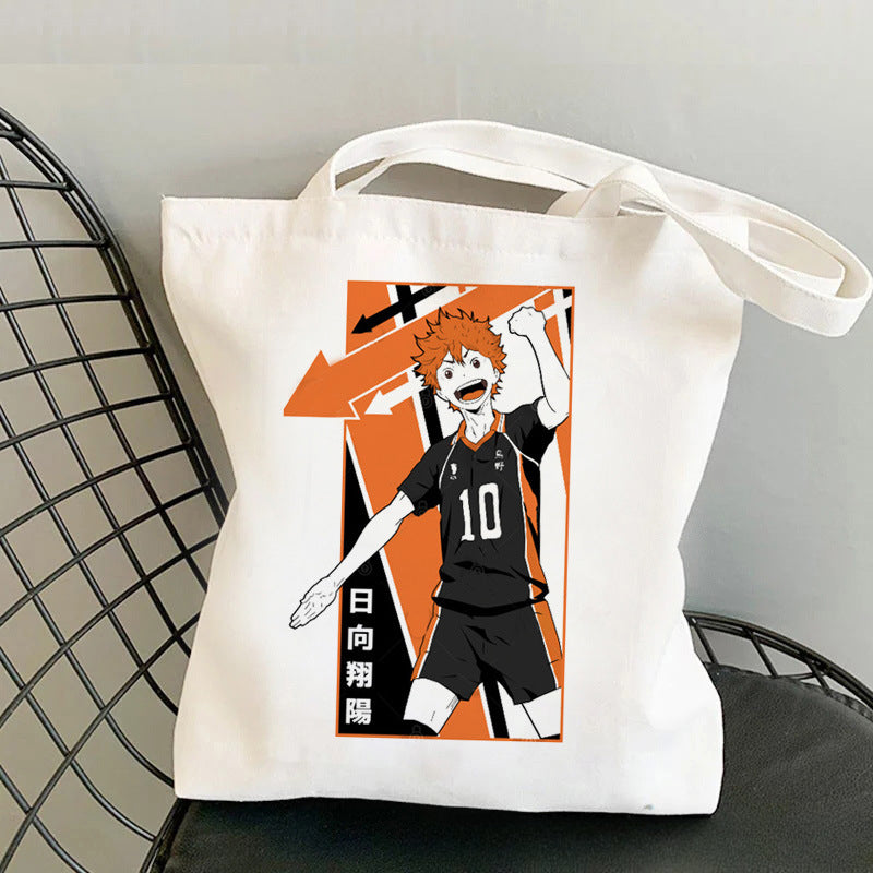 Trendy Anime Printed Canvas Shoulder Tote Bag