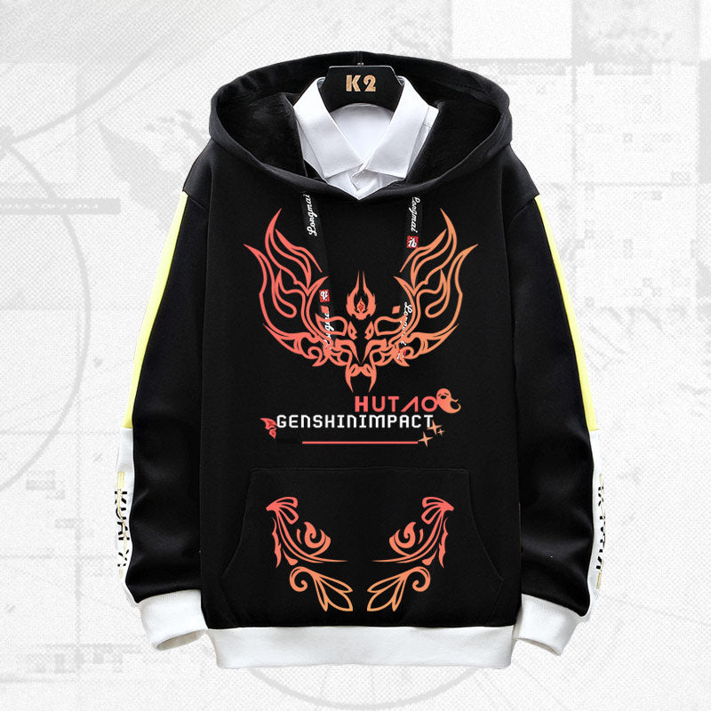 Unisex Game Hutao Graphic Loose Hoodie