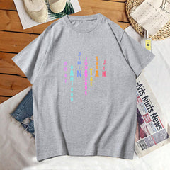 Chic Kpop Letter Print Relaxed T-shirt