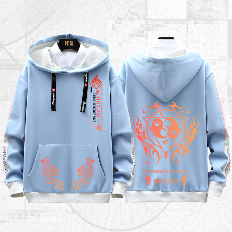 Unisex Game Hutao Graphic Loose Hoodie