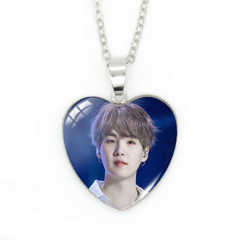 Chic Kpop Heart-shaped Gem Necklace