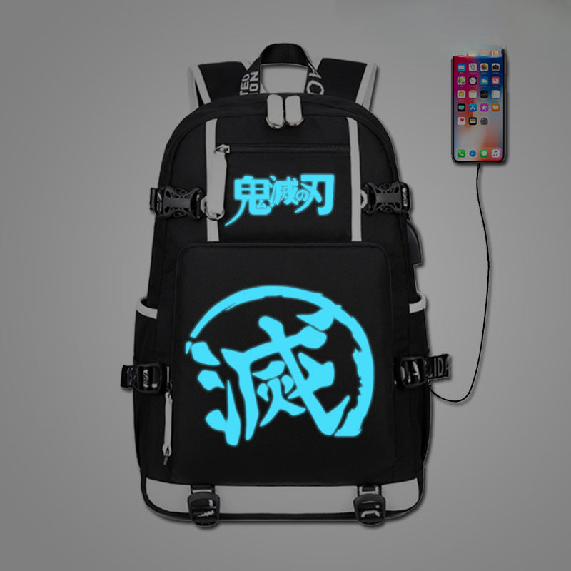 Casual Tanjiro Anime Pattern Luminous Backpack