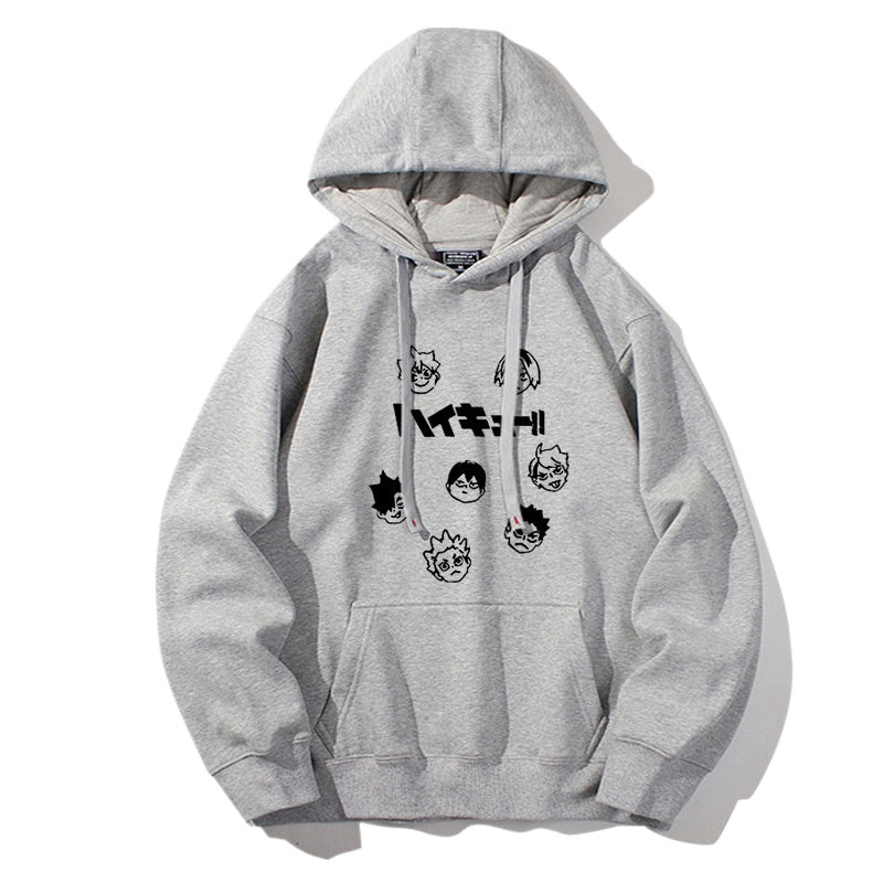 Casual Anime Graphic Print Pullover Hoodie