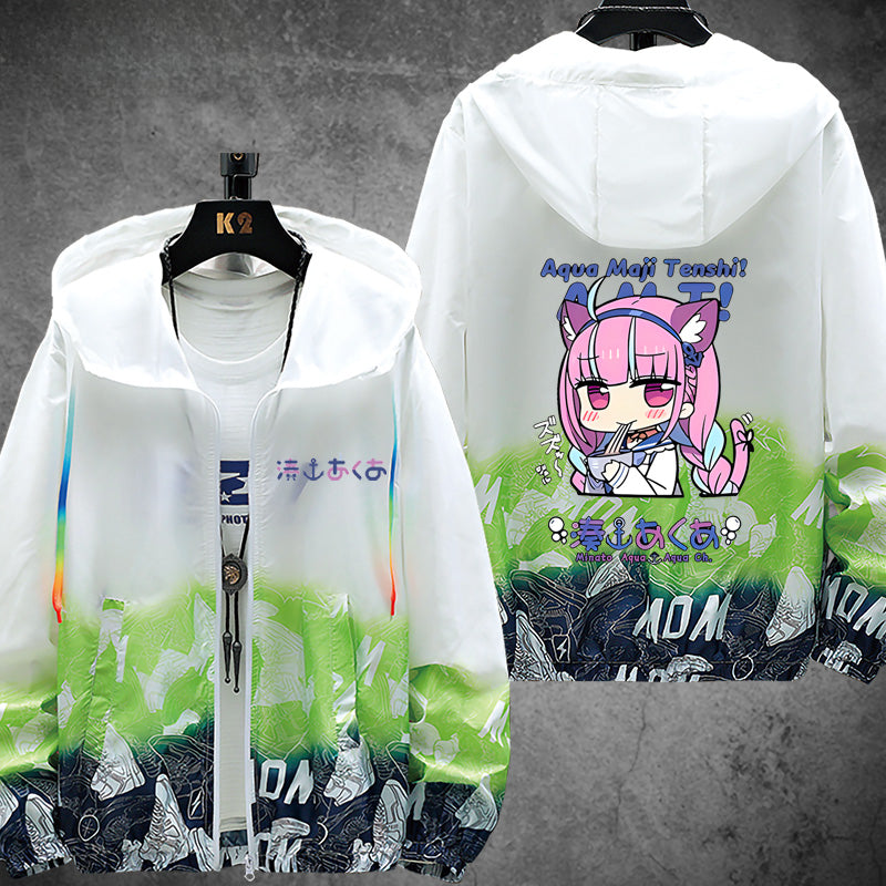 Vtuber Graphic Print Sunscreen Thin Jacket