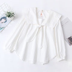 Japanese Style Sweet Collar Loose Long-sleeved Shirt