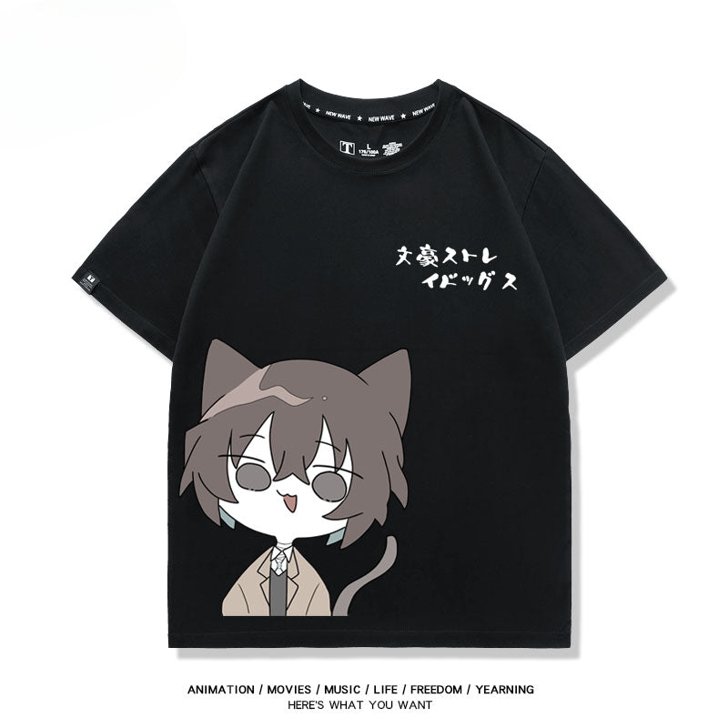 Unisex Anime Graphic Cotton Loose T-Shirt