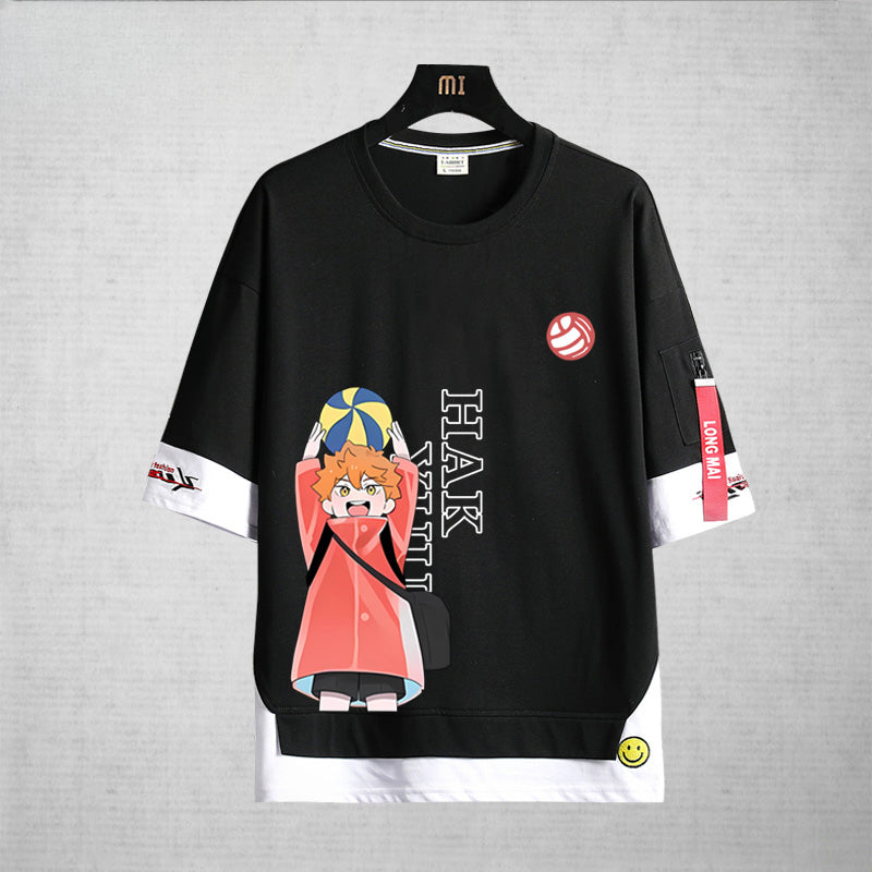 Unisex Anime Hinata Print Loose T-Shirt