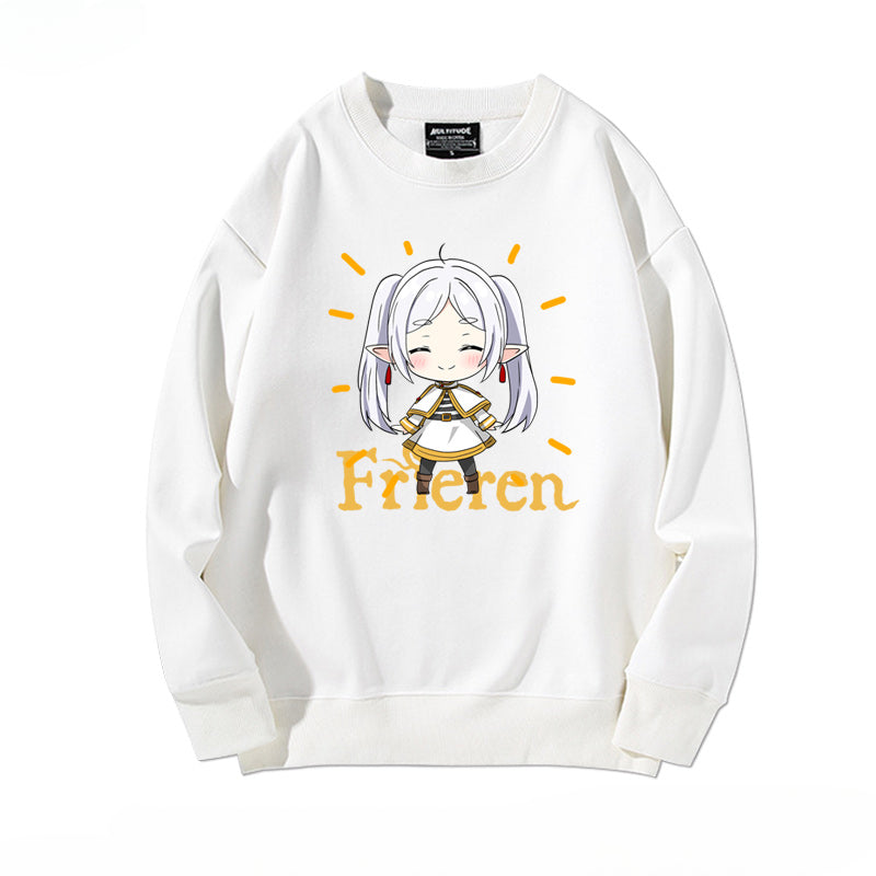 Women's Anime Print Crew Neck Sweatshirt