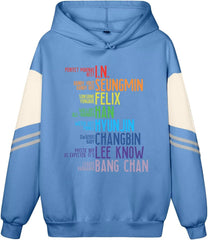 SKZ FAM Lyrics Color Block Pullover Hoodie