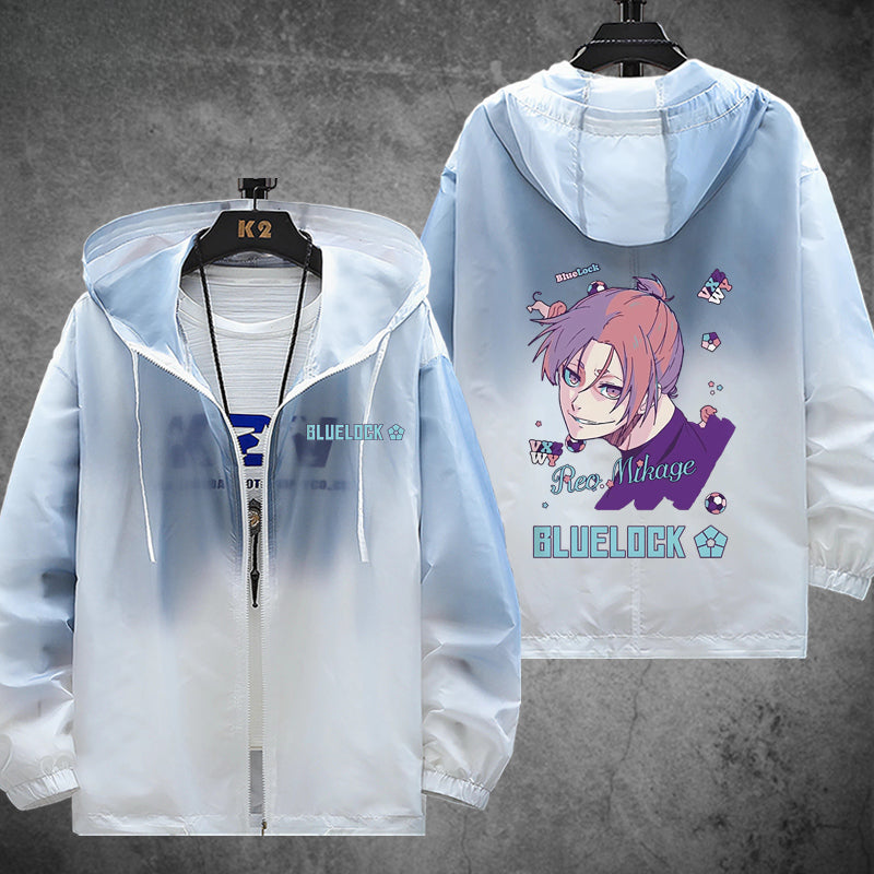 Unisex Anime Print Zipper Sunscreen Thin Jacket