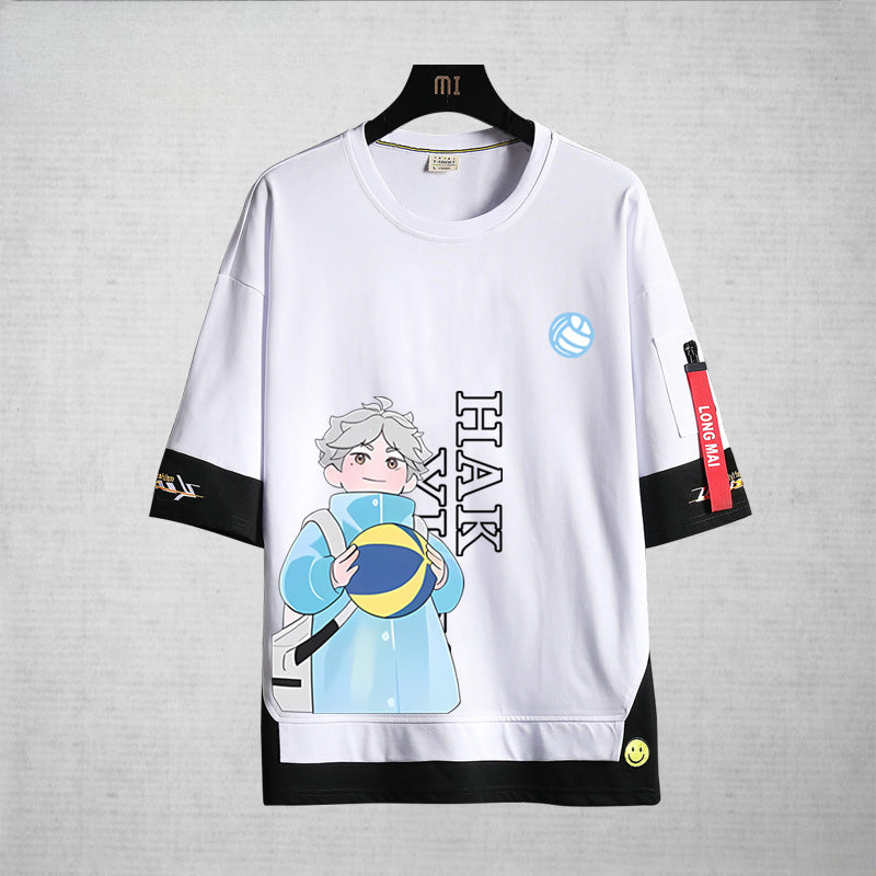 Unisex Anime Hinata Print Loose T-Shirt