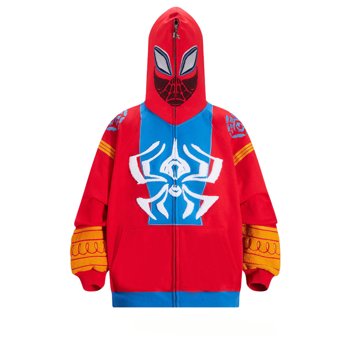 Unisex Comic Spider Digital Printed Zip Up Cosplay Hoodie