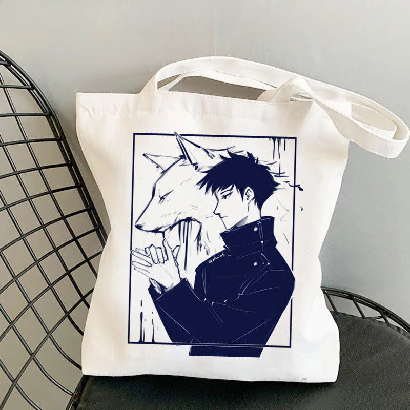 Casual Anime Printed Canvas Shoulder Bag