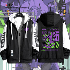 Unisex Anime EVA Pattern Zipper Hoodie