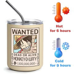 Luffy Vacuum Insulated Tumblers with Lid and Straw