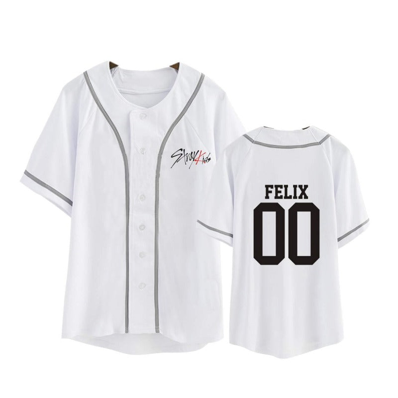Kpop Logo Loose Baseball Jersey T-shirt