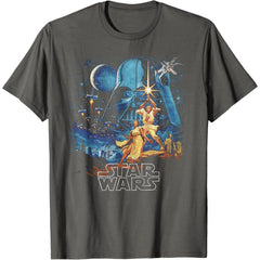 A New Hope Faded Vintage Retro Poster T-Shirt