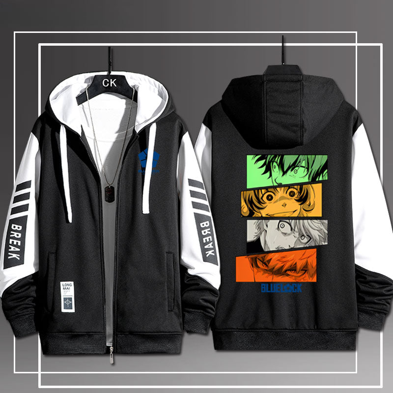 Trendy Anime Graphic Zipper Hooded Coat