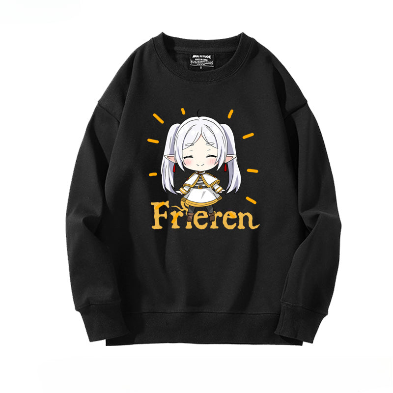 Women's Anime Print Crew Neck Sweatshirt