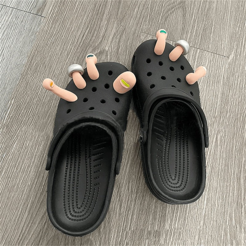 Funny Simulated Feet Toes Crocs Decoration