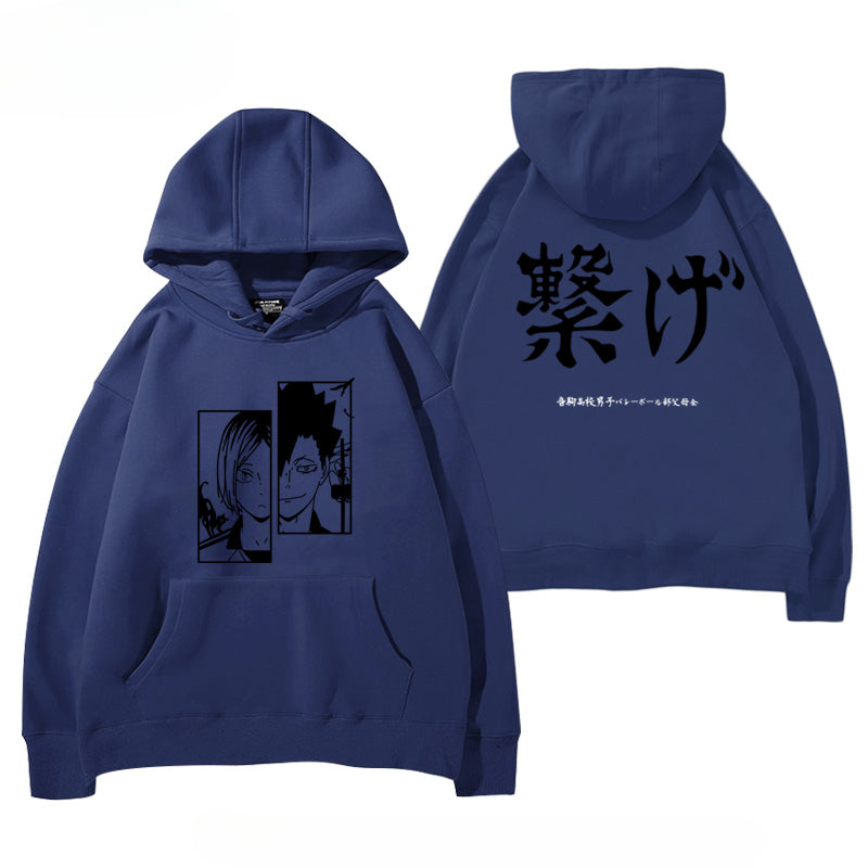 Unisex Anime Graphic Print Pullover Hoodie