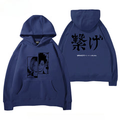 Unisex Anime Graphic Print Pullover Hoodie