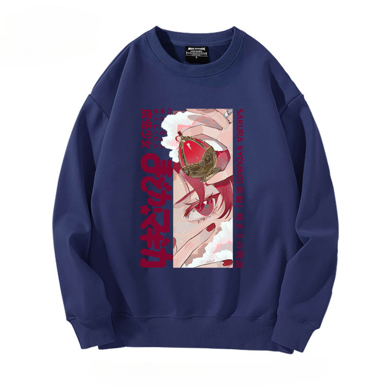Girls' Anime Printed Crew Neck Sweatshirt