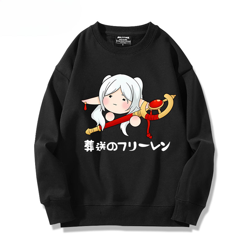 Women's Anime Printed Crew Neck Sweatshirt