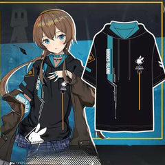 Unisex Game Cosplay Hooded Short Sleeve T-Shirt