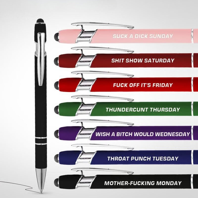 Funny Stress-Relief Daily Quotes Ballpoint Pen Set