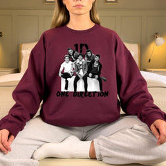 Retro Women's 1D Pattern Crew Neck Sweatshirt