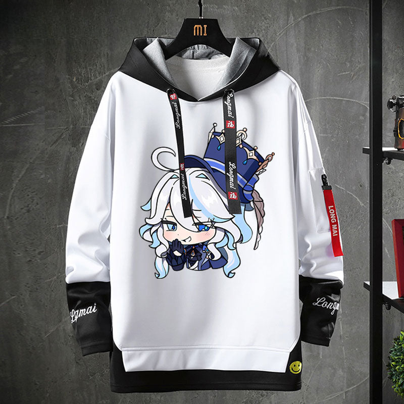 Unisex Game Furina Fake Two-piece Hoodie