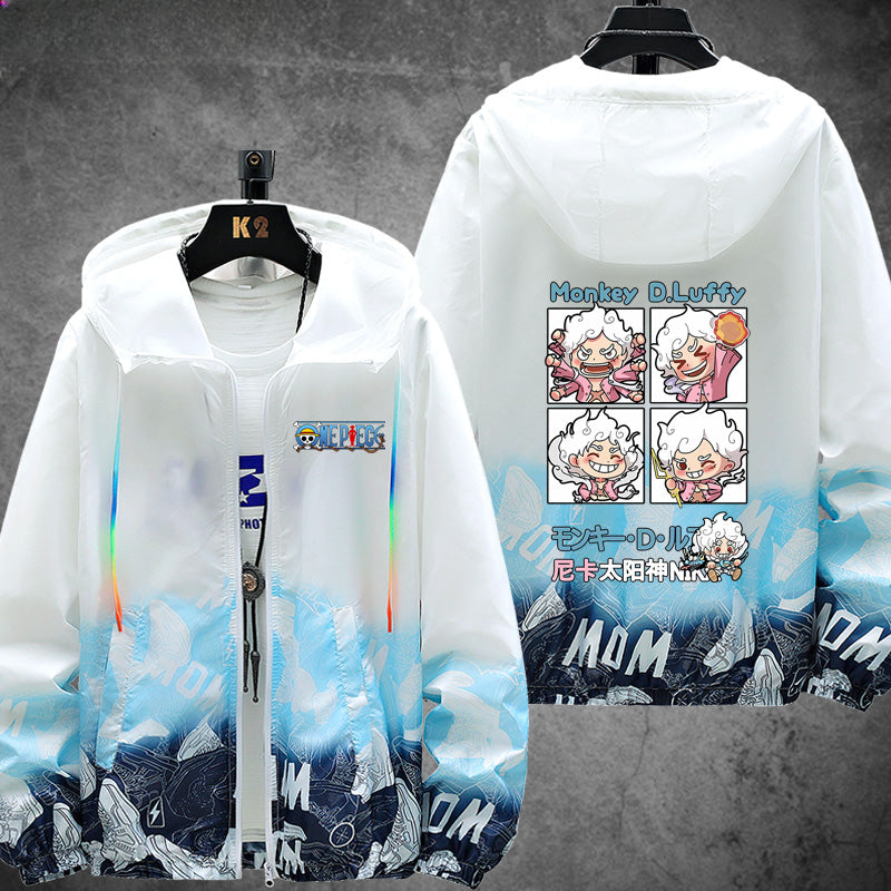 Unisex Luffy Zipper Sunscreen Thin Jacket