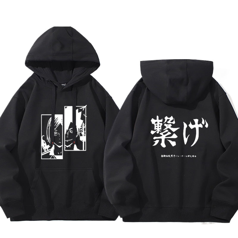 Casual Anime Graphic Print Pullover Hoodie