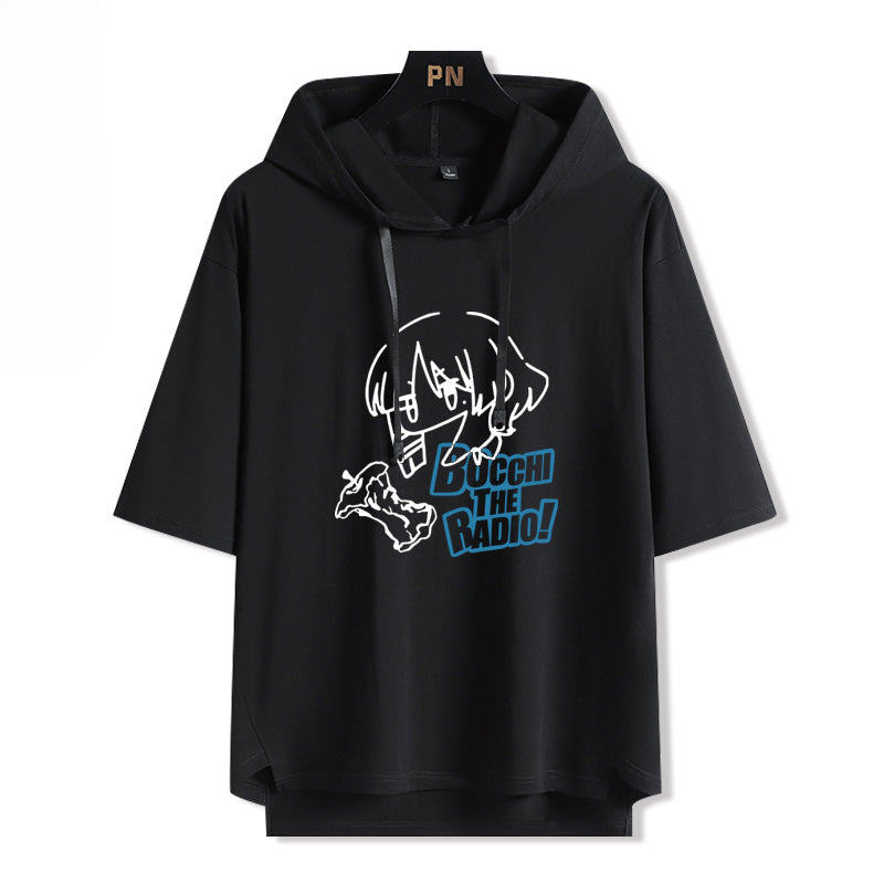 Casual Anime Hooded Short Sleeve T-Shirt