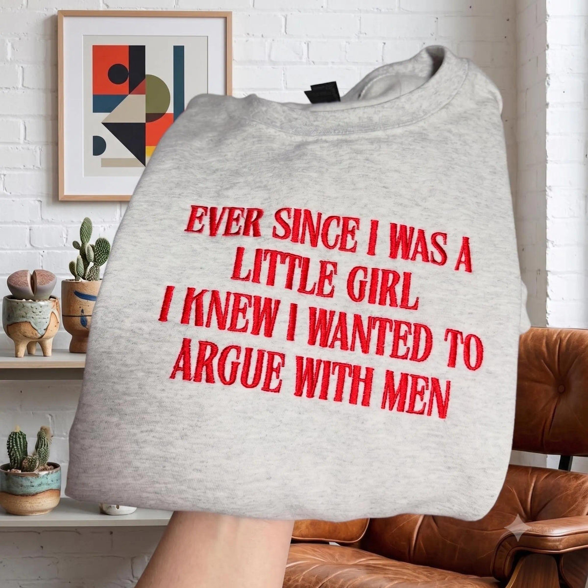 EVER SINCE I WAS A LITTLE GIRL Embroidered Sweatshirt