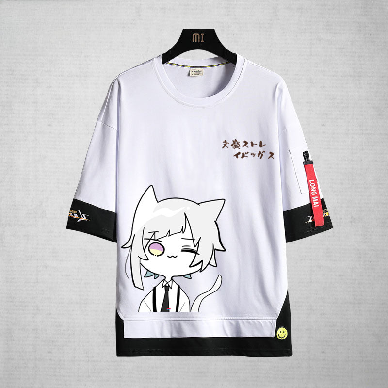 Chic Anime Cotton Loose Crew Neck T-Shirt