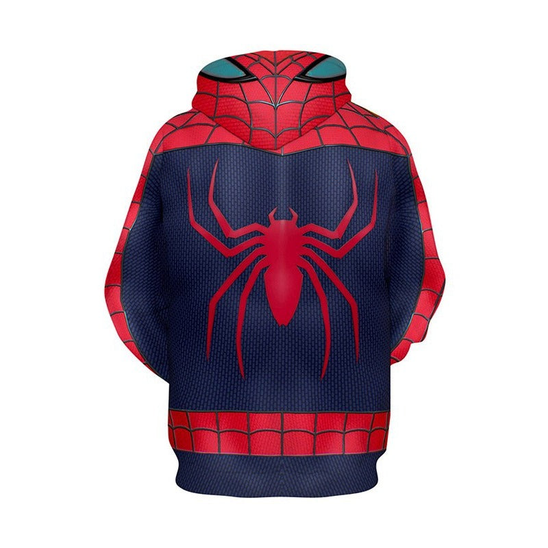 Trendy Men's Spider Digital Print Cos Loose Hoodie