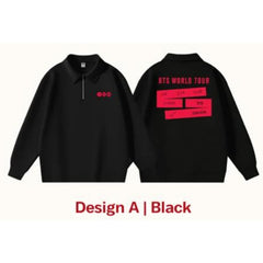 BANGTAN Comeback V-neck Zipper Sweatshirt