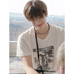 KEONHO Same Retro Cotton Short-sleeved T-shirt