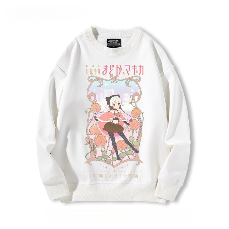 Cute Girls' Anime Crew Neck Sweatshirt