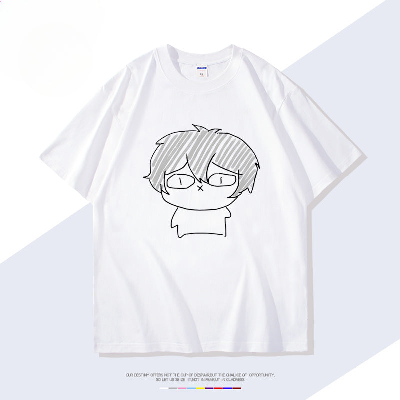 Men's Anime Short-sleeved Cotton T-shirt