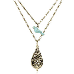 Creative Retro Bird's Nest Pendant Necklace