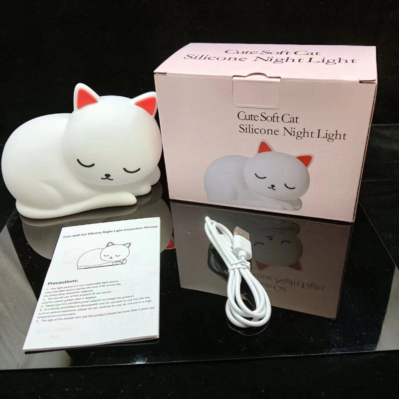 Soft Cat Silicone Pat Night Light