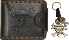 Straw Hat Luffy Anime Wallet Keychain Set