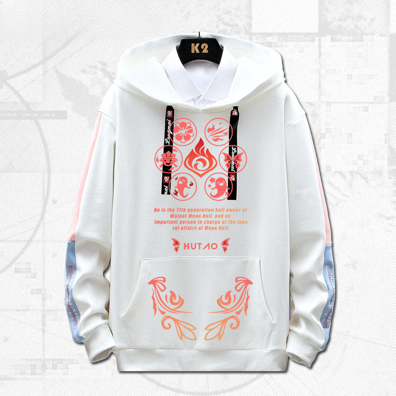 Unisex Game Hutao Graphic Loose Hoodie
