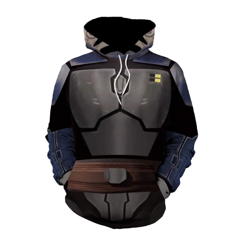 Unisex Mandalorian 3D Cosplay Zip Up Hoodie