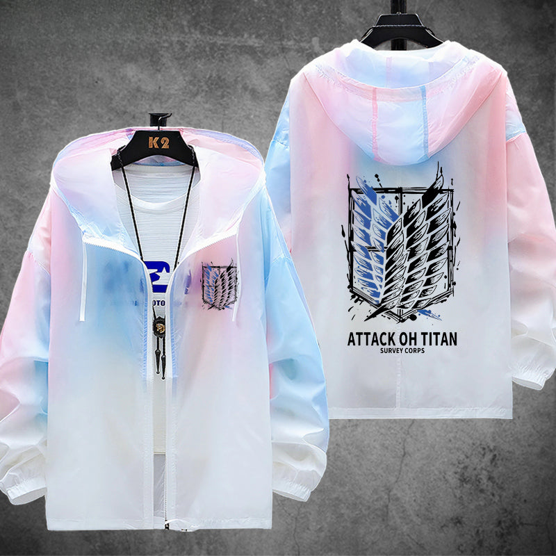 Casual Anime Logo Sunscreen Thin Jacket