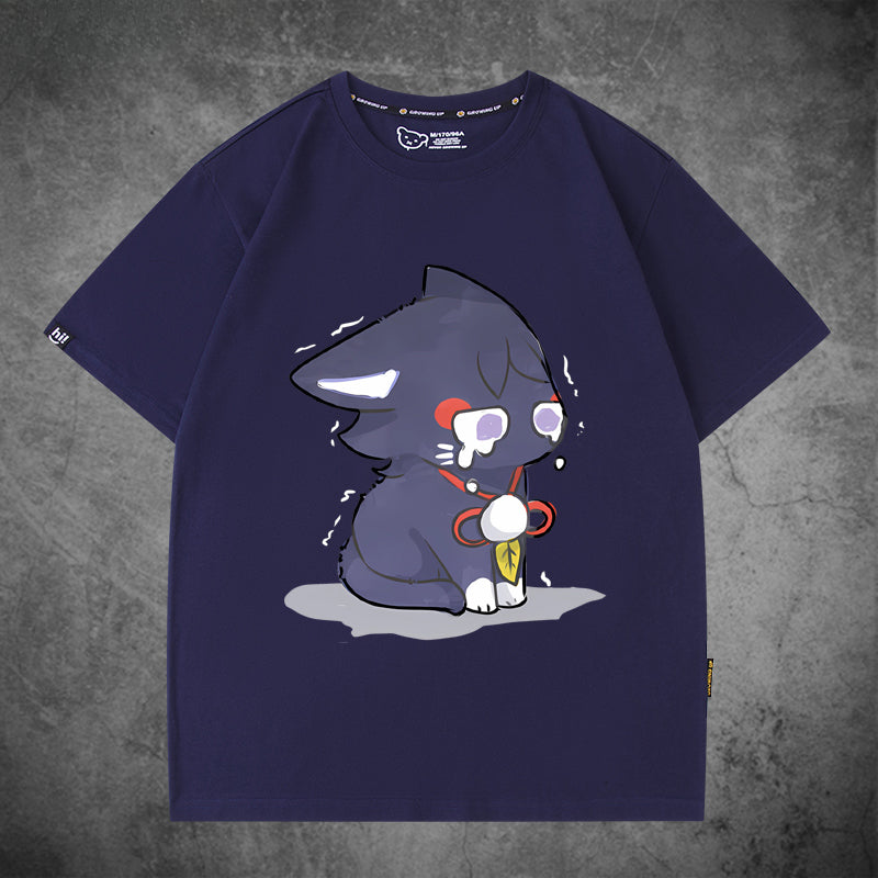 Unisex Game Cat Cotton Short-sleeved T-shirt