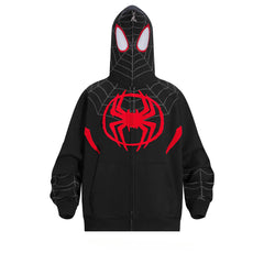 Unisex Comic Spider Digital Printed Zip Up Cosplay Hoodie